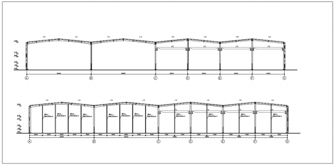 Vervaardiging Gegalvaniseerde staalconstructie Kerk magazijn Snelle installatie 1
