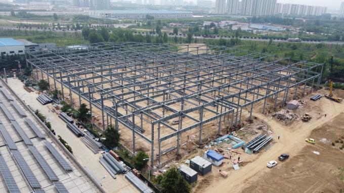 Prefab H-sectie staalconstructie werkplaats met brugkraan anti-corrosie 12