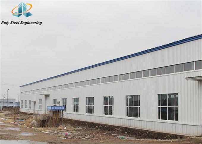 Voorgefabriceerde staalconstructie Flour Mill Workshop Large Span Customized Design Prefab Warehouse met bakstenen muur en schuur 0